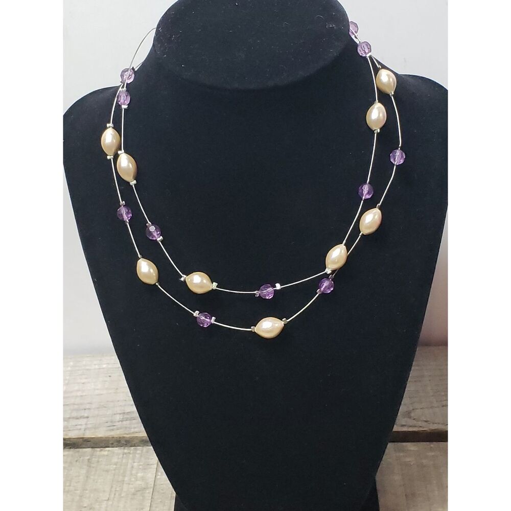 LIA SOPHIA Bittersweet Double Strand Beaded Wire Necklace